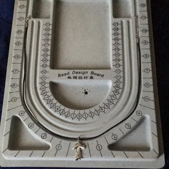 Silver Toned Mushroom Pendant Necklace Artisan New - Picture 4 of 5